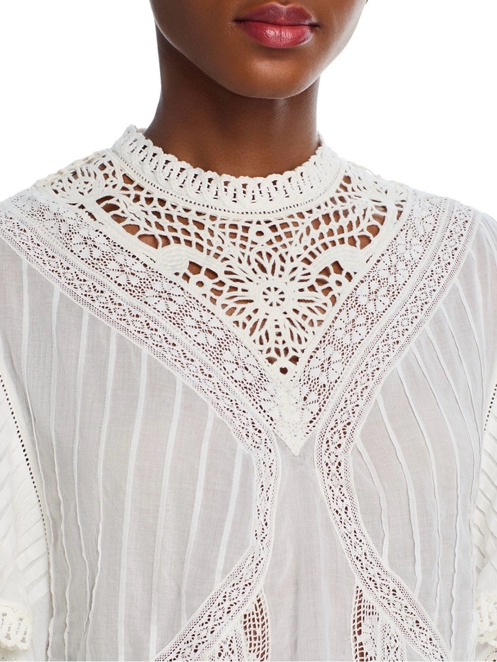 FARM Rio Lace Flutter Sleeve Top - Picture 2 of 8
